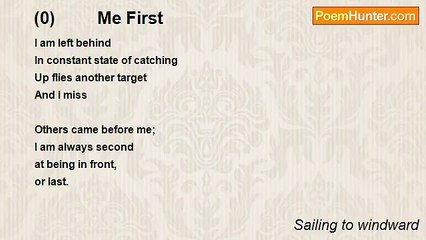 Sailing to windward - (0)         Me First