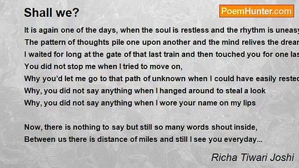 Richa Tiwari Joshi - Shall we?