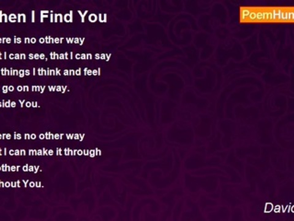 David Taylor - When I Find You