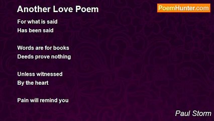 Paul Storm - Another Love Poem
