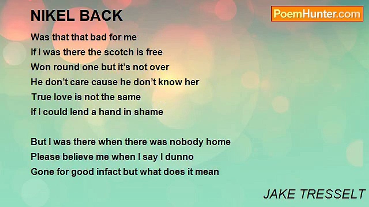 JAKE TRESSELT - NIKEL BACK