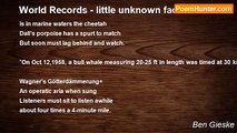 Ben Gieske - World Records - little unknown facts