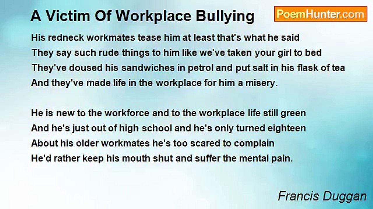 Francis Duggan - A Victim Of Workplace Bullying