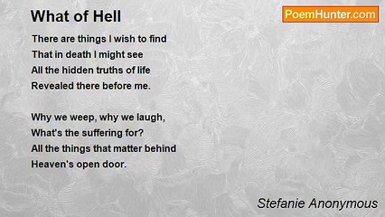 Stefanie Anonymous - What of Hell