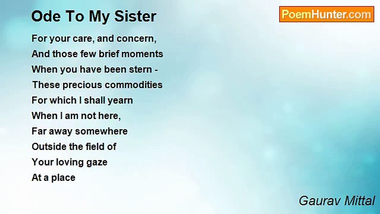 Gaurav Mittal - Ode To My Sister