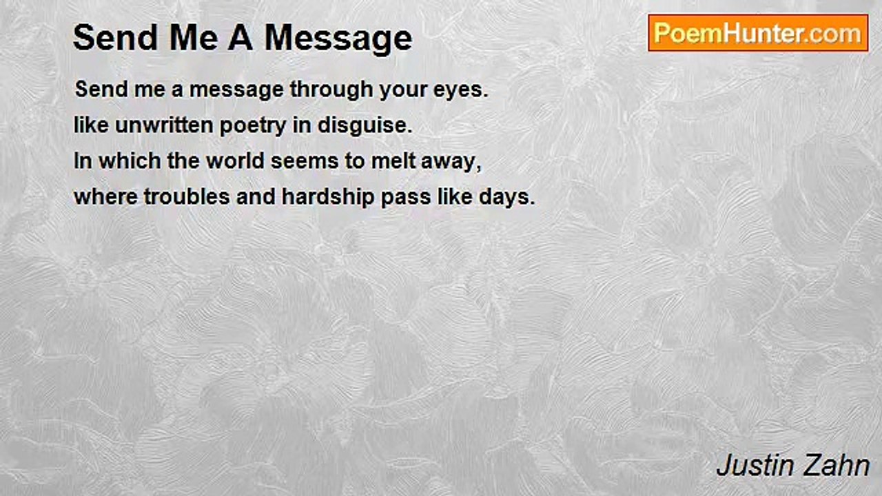 Justin Zahn - Send Me A Message
