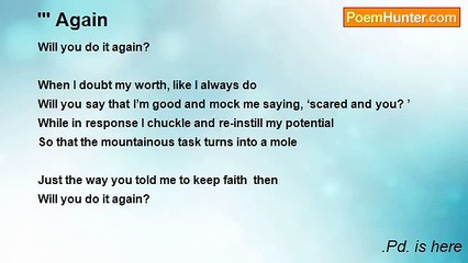 .Pd. is here - ''' Again