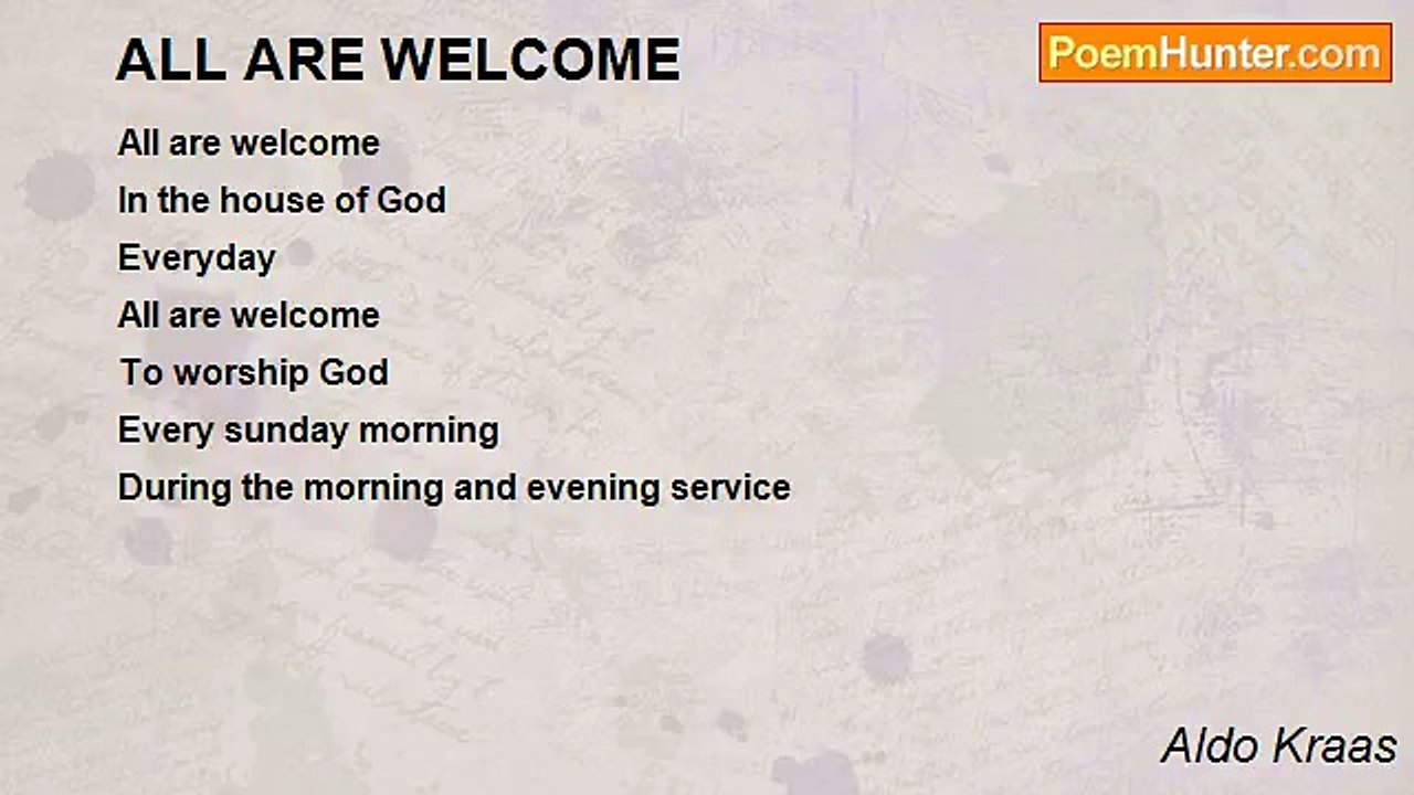 Aldo Kraas - ALL ARE WELCOME
