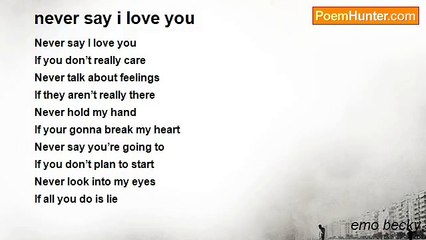 emo becky - never say i love you