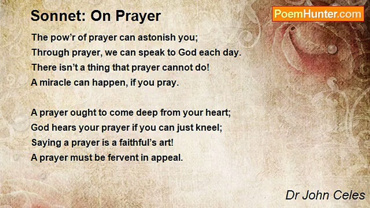 Dr John Celes - Sonnet: On Prayer