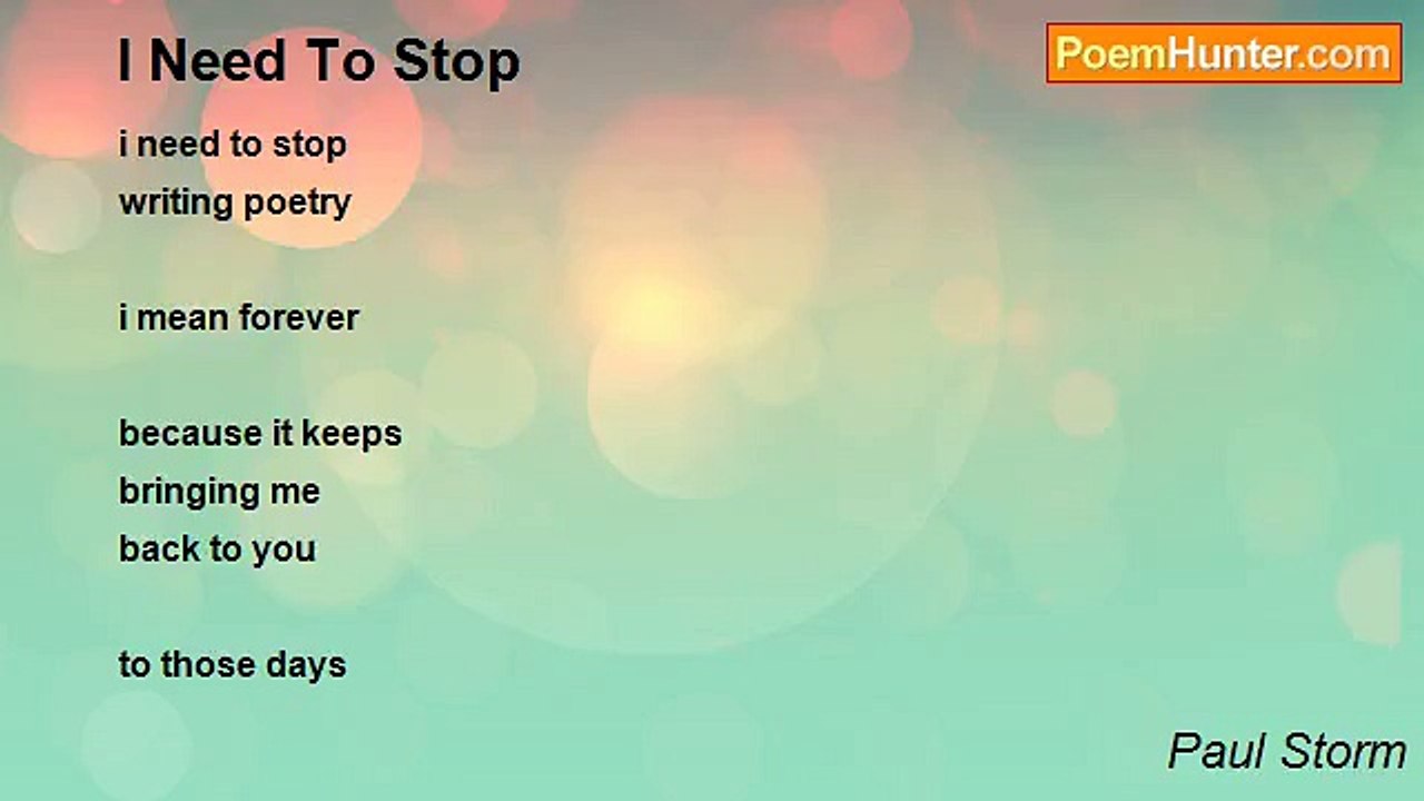 Paul Storm - I Need To Stop