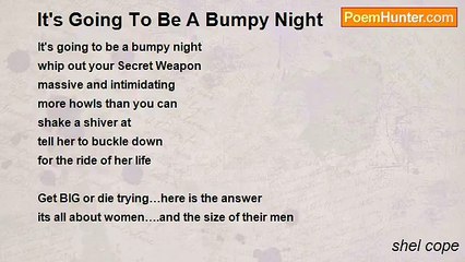 shel cope - It's Going To Be A Bumpy Night