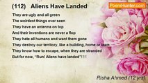 Risha Ahmed (12 yrs) - (112)   Aliens Have Landed