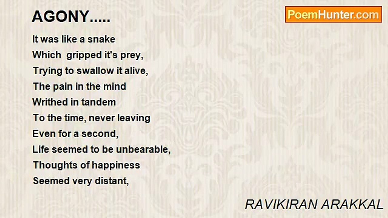 RAVIKIRAN ARAKKAL - AGONY.....