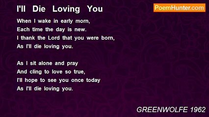 GREENWOLFE 1962 - I'll   Die   Loving   You