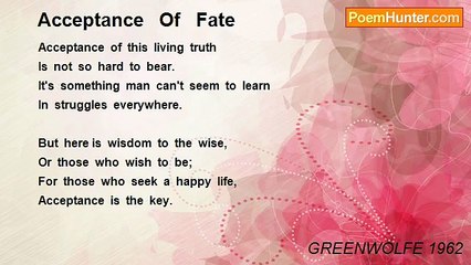 GREENWOLFE 1962 - Acceptance   Of   Fate