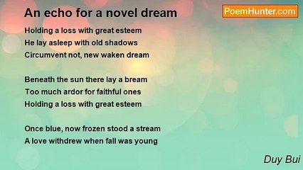 Duy Bui - An echo for a novel dream
