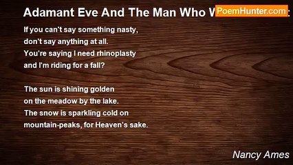 Nancy Ames - Adamant Eve And The Man Who Wouldn't Shut Up