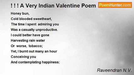 Raveendran N.V. - ! ! ! A Very Indian Valentine Poem