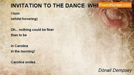 Dónall Dempsey - INVITATION TO THE DANCE  WHILST HOOVERING.