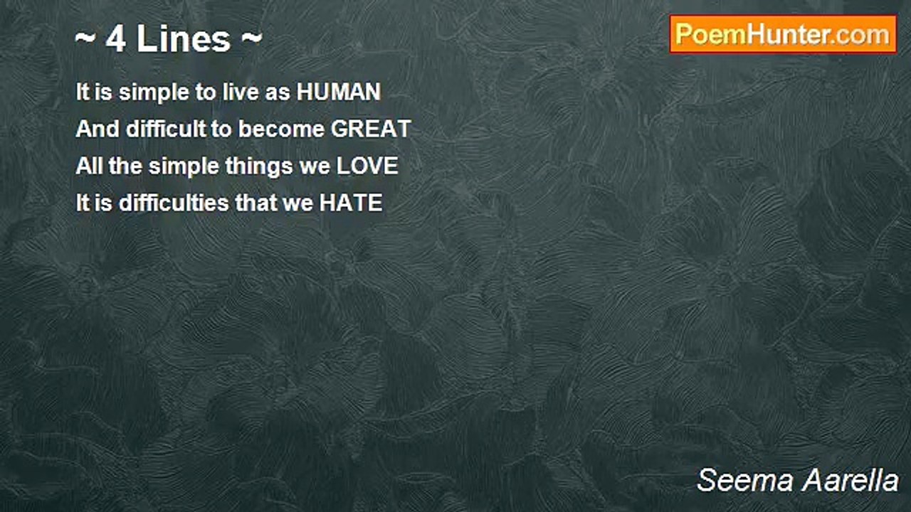 Seema Aarella - ~ 4 Lines ~