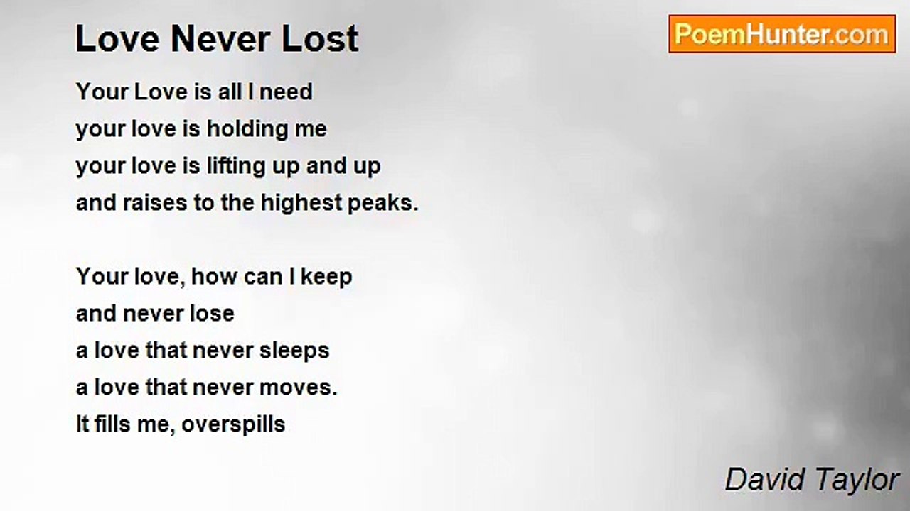 David Taylor - Love Never Lost
