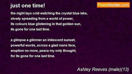 Ashley Reeves (male)(13) - just one time!