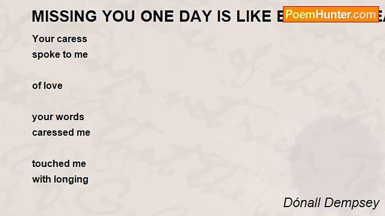 Dónall Dempsey - MISSING YOU ONE DAY IS LIKE BEING SEPREATED FOR THREE AUTUMNS(YI RI BU JIAN RU GE SAN QIU)