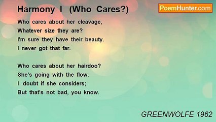 GREENWOLFE 1962 - Harmony  I   (Who  Cares?)