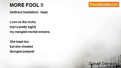 Dónall Dempsey - MORE FOOL I!