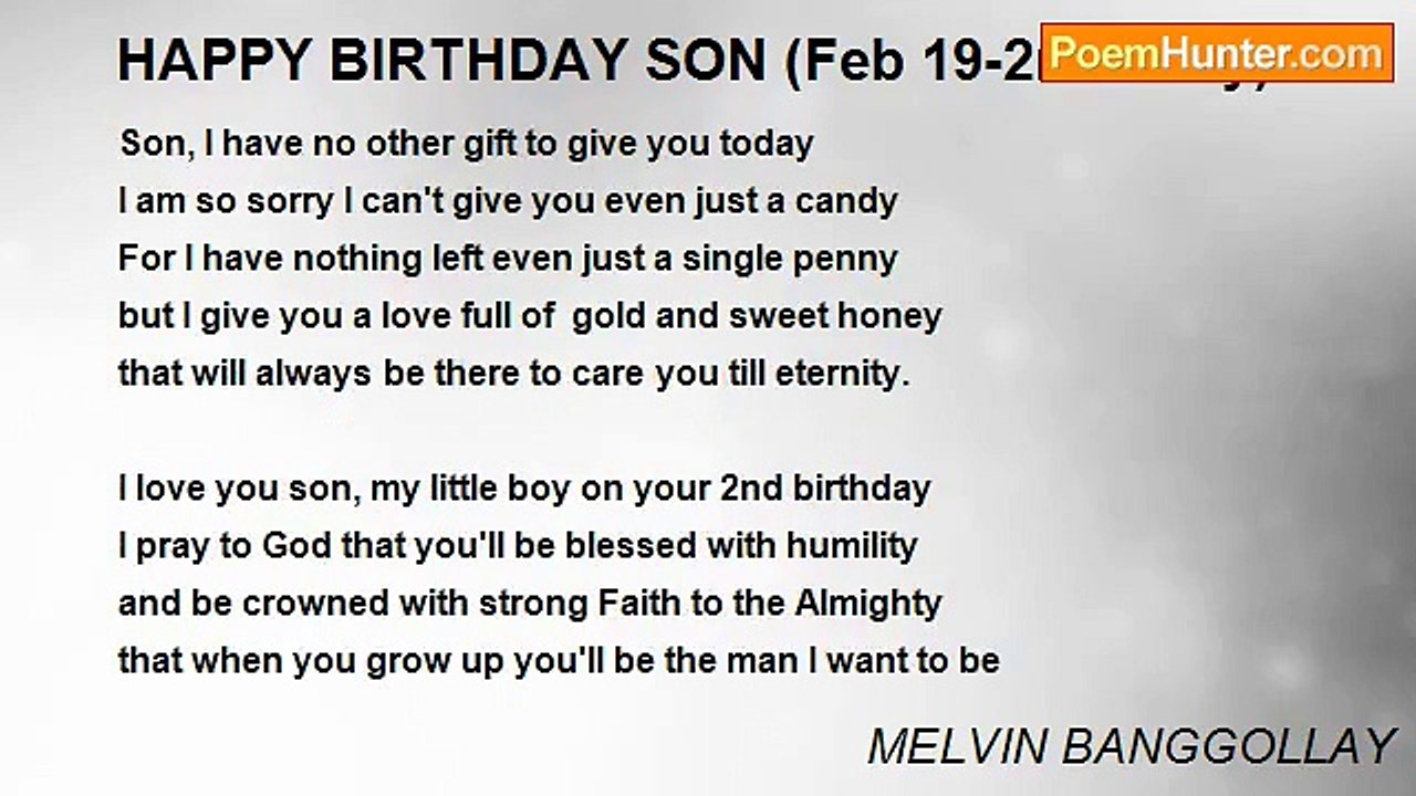 MELVIN BANGGOLLAY - HAPPY BIRTHDAY SON (Feb 19...