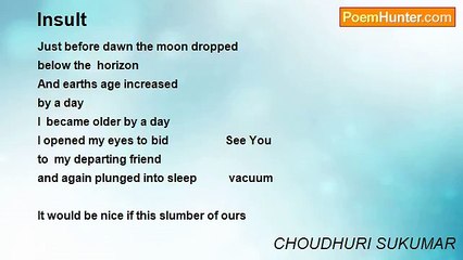 CHOUDHURI SUKUMAR - Insult