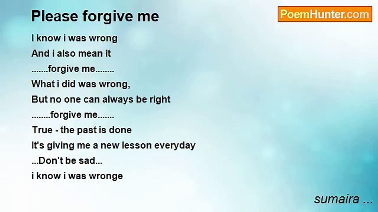 sumaira ... - Please forgive me