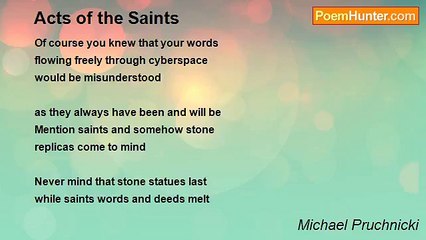 Michael Pruchnicki - Acts of the Saints