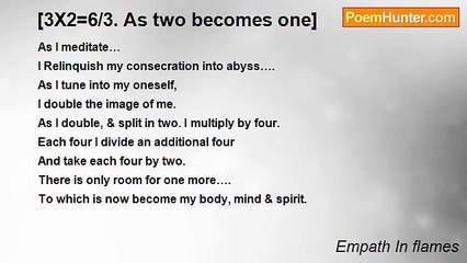 Empath In flames - [3X2=6/3. As two becomes one]