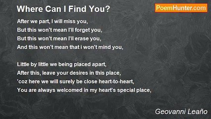 Geovanni Leaño - Where Can I Find You?