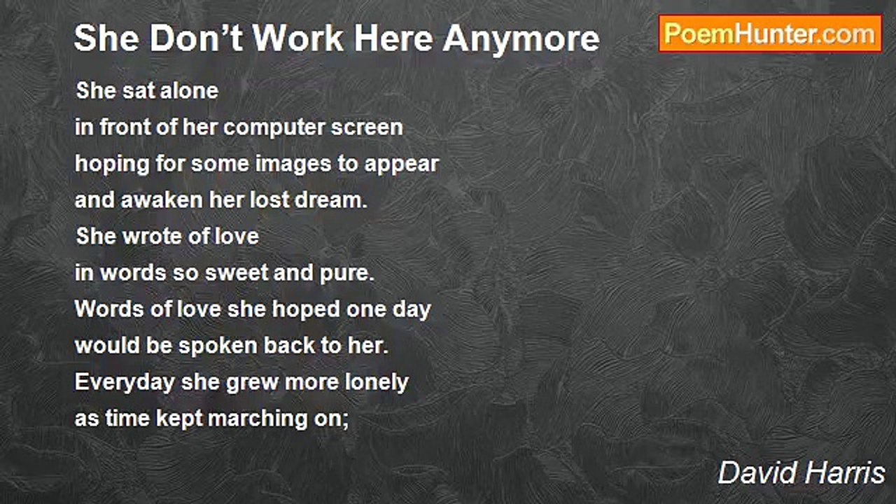 David Harris - She Don’t Work Here Anymore