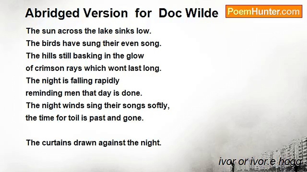 ivor or ivor.e hogg - Abridged Version  for  Doc Wilde