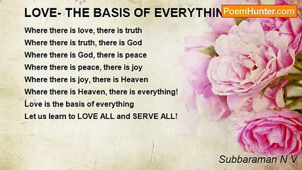 Subbaraman N V - LOVE- THE BASIS OF EVERYTHING!
