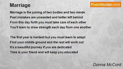 Donna McCord - Marriage