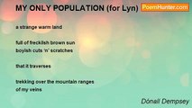 Dónall Dempsey - MY ONLY POPULATION (for Lyn)