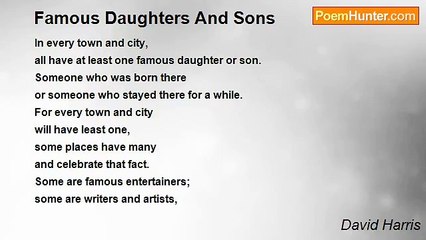 David Harris - Famous Daughters And Sons