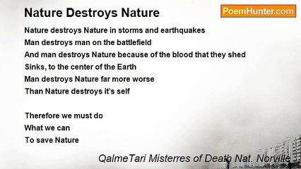 QalmeTari Misterres of Death Nat. Norville - Nature Destroys Nature