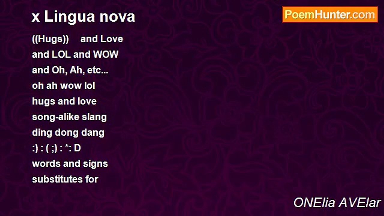 ONElia AVElar - x Lingua nova