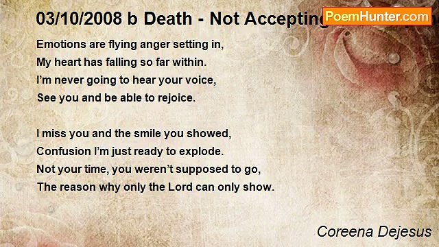 Coreena Dejesus - 03/10/2008 b Death - Not Accepting Not Adapting R.I.P Virginia