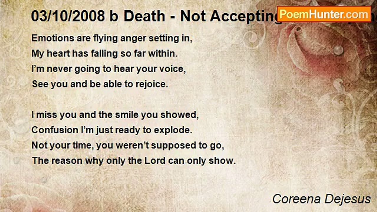 Coreena Dejesus - 03/10/2008 b Death - Not Accepting Not Adapting R.I.P Virginia