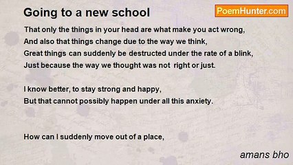 amans bho - Going to a new school