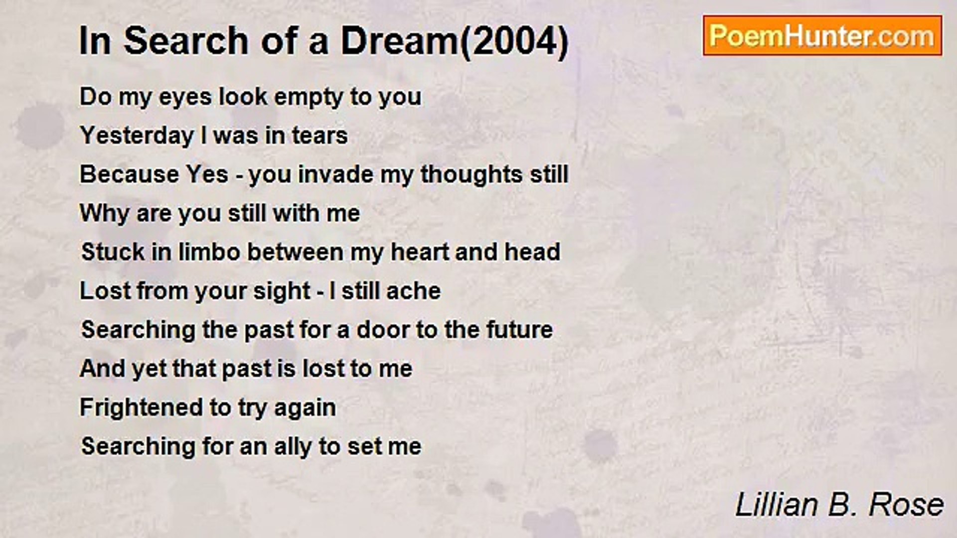 ⁣Lillian B. Rose - In Search of a Dream(2004)