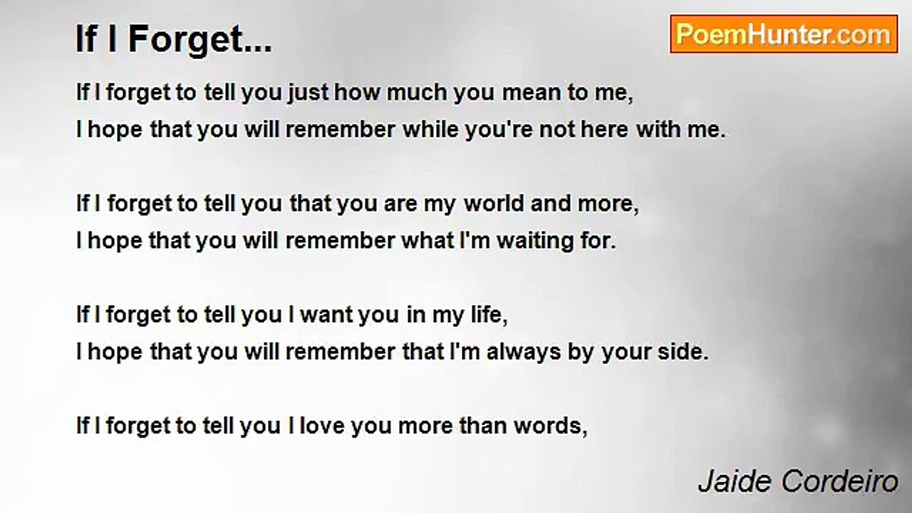 Jaide Cordeiro - If I Forget...