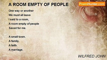 WILFRED JOHN - A ROOM EMPTY OF PEOPLE
